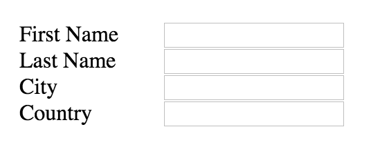 Image of a form with 4 fields