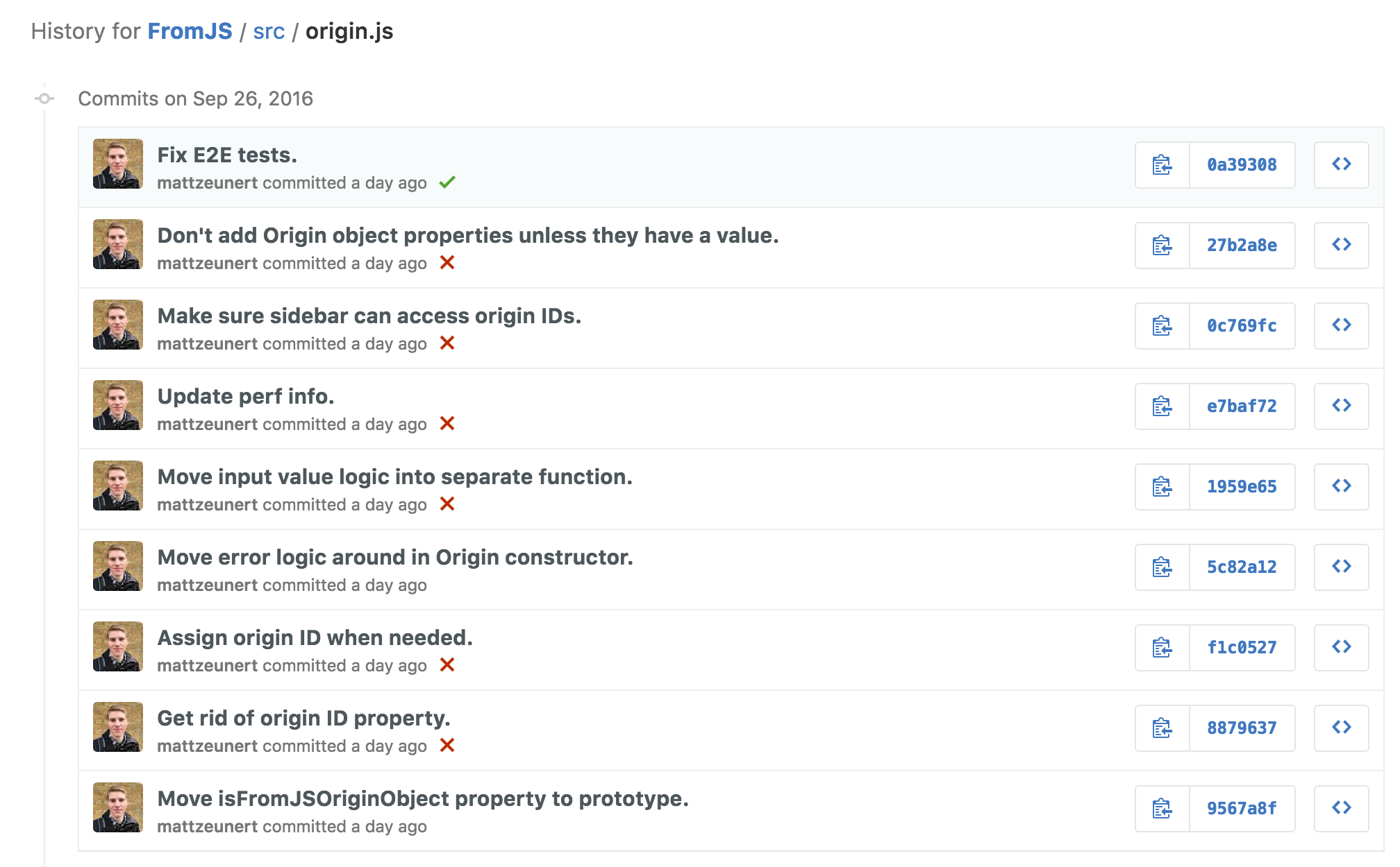 Git history on Github